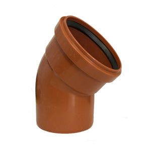 CURVA 45  ° AD INNESTO IN PVC CON GUARNIZIONE RAL 8023 -  EE ¸100  RAL 8023