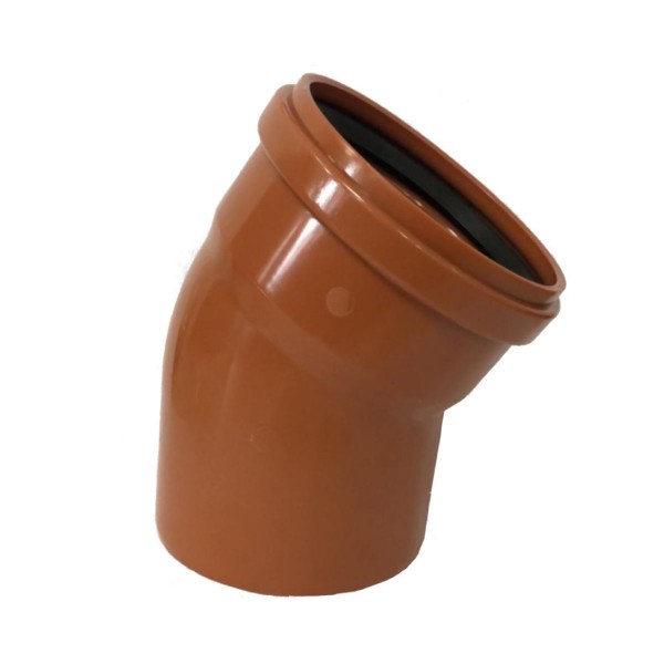 CURVA 30  ° AD INNESTO IN PVC CON GUARNIZIONE RAL 8023 -  EE ¸100  RAL 8023