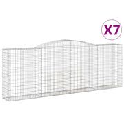 Set di 7 gabbioni ad arco per recinzioni a gabbia e muri di contenimento 400 x 50 x 140/160 cm ferro zincato argento 02_0041137