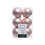 Kaemingk, 12 Palline di Natale Rosa 6cm, Infrangibili Lucide e Opache