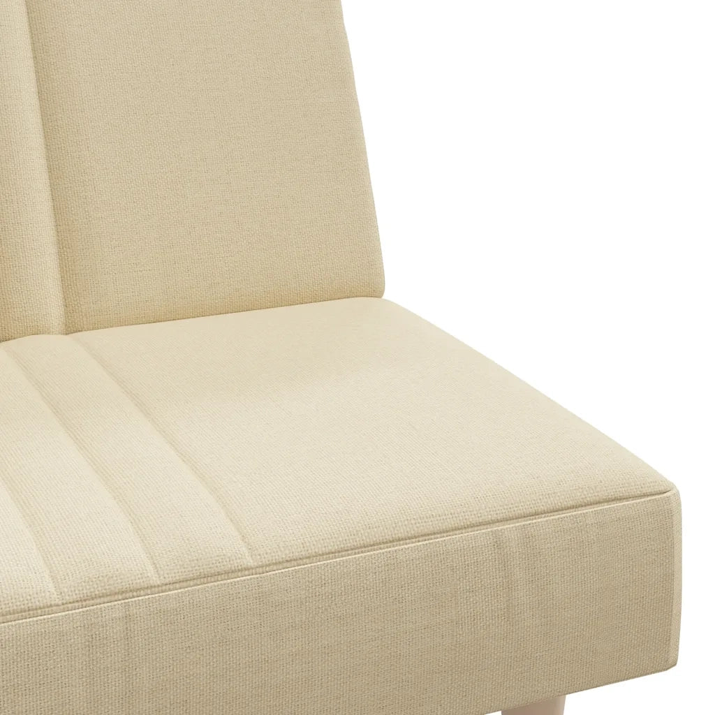 Divano Letto Crema in Tessuto 351884