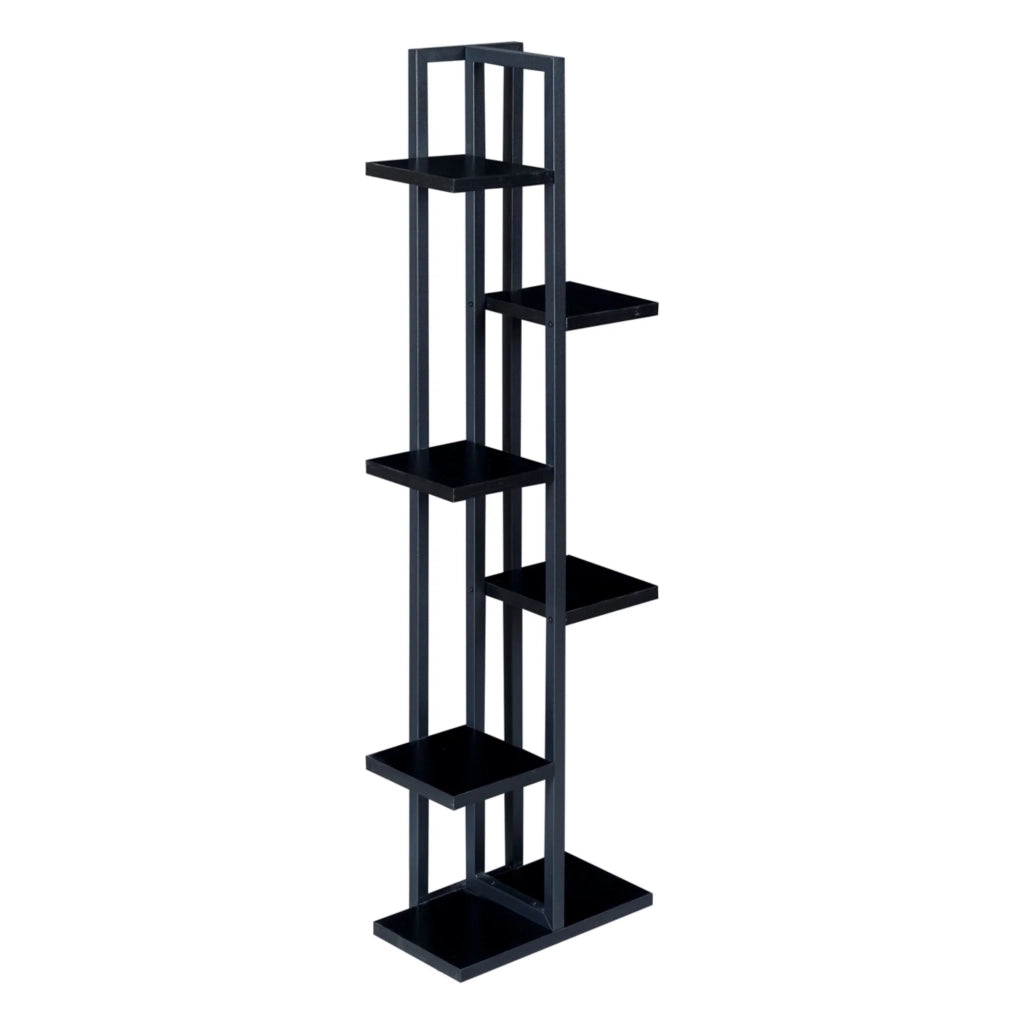 Supporto per piante a 5 ripiani 120 x 34 x 21 cm Nero 03_0007701