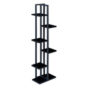 Supporto per piante a 5 ripiani 120 x 34 x 21 cm Nero 03_0007701