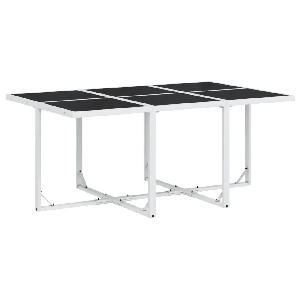 Set da Pranzo da Giardino 11 pz con Cuscini Bianco in Textilene 3295094