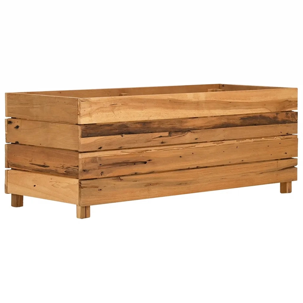 Letto Rialzato 100x40x38 cm Legno di Teak di Recupero e Acciaio 47422