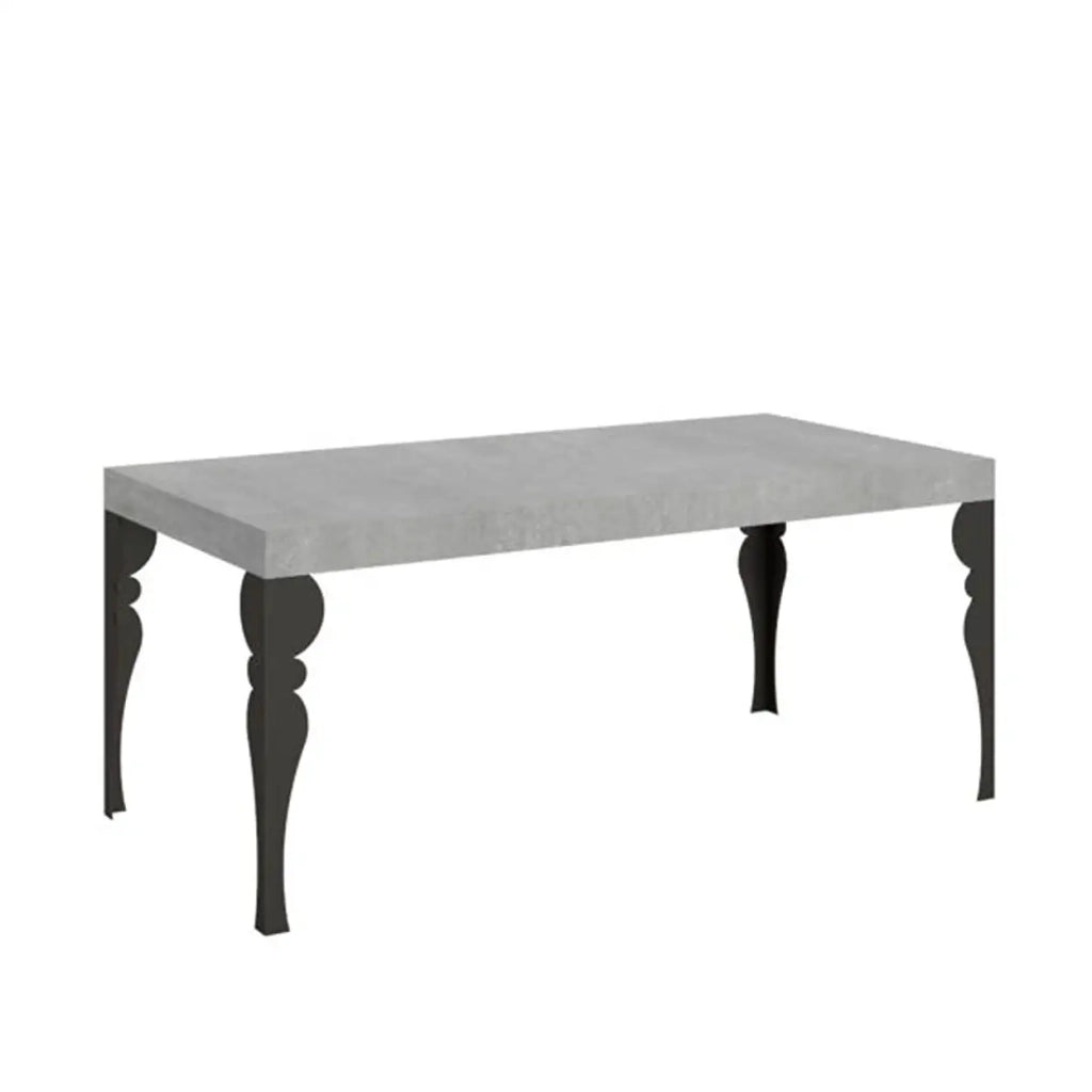 Tavolo allungabile 180/284x90 cm Paxon colore cemento gambe antracite