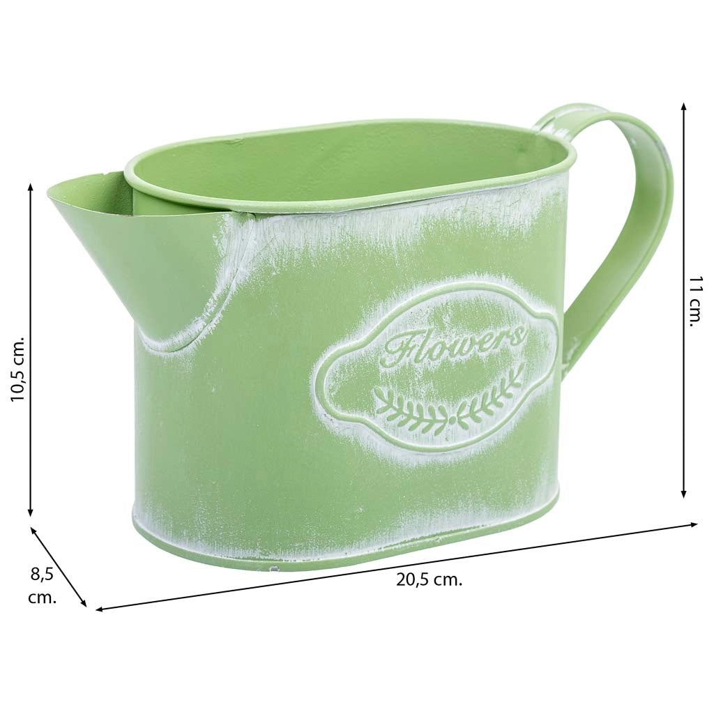 Annaffiatoio in metallo verde 20,5x8,5x105/11h cm