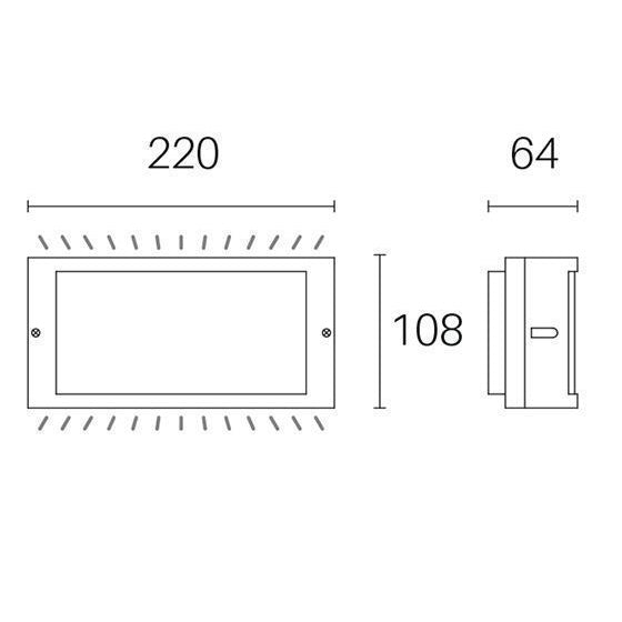APPLIQUE LED 'SCREEN' bianco per esterno balcone e giardino 10 watt  SOVIL