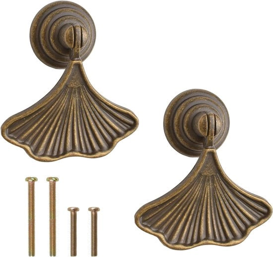 Maniglione a Mano Premium 2 pezzi - Maniglione Appeso per Bagagli - Unico Foro - Armadio per Abiti - Giallo Bronzo