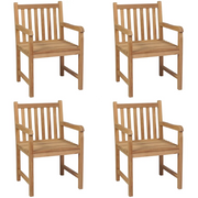 Sedie da Esterni 4 pz in Legno Massello di Teak