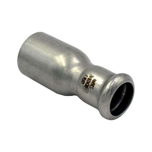 RACCORDO DRITTO RIDOTTO A PRESSARE MASCHIO FEMMINA IN ACCIAIO INOX SERIE INOXPRES UNIKO - ø28X22  - RMR