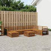 Set di divani da esterno 9 pz Naturale Legno di Acacia Massello 3383742