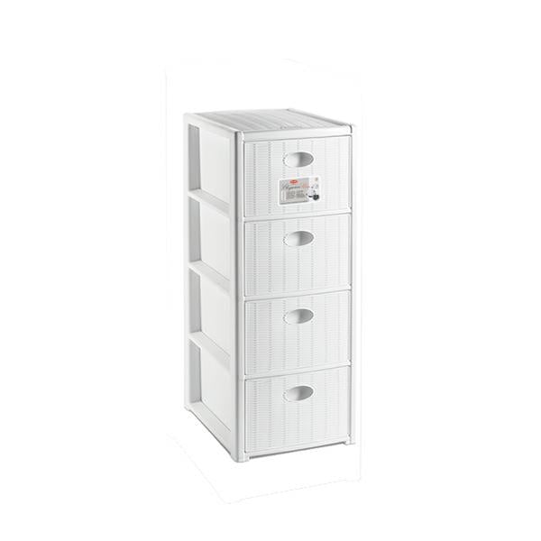 CASSETTIERA ELEGANCE IN POLIPROPILENE  cm.40x40x80h.  colore bianco    STEFANPLAST