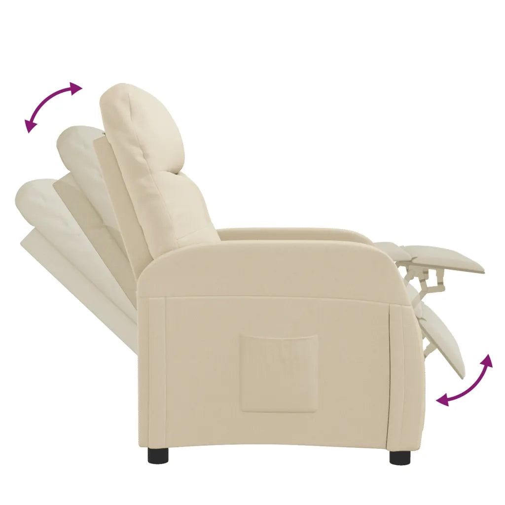 Poltrona Reclinabile in Tessuto Crema 289825