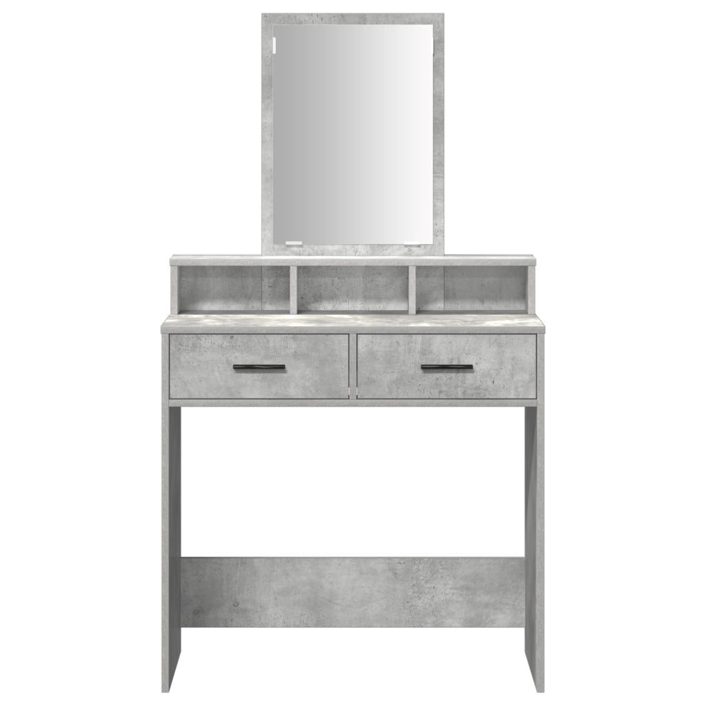 Tavolo da Trucco con Cassetti Grigio Cemento 79x41x140 cm