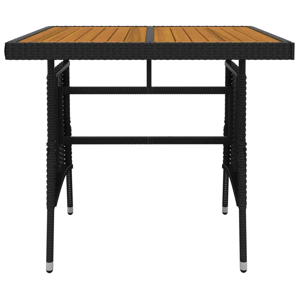 Set da Pranzo per Giardino 3 pz in Polyrattan Nero cod mxl 37573