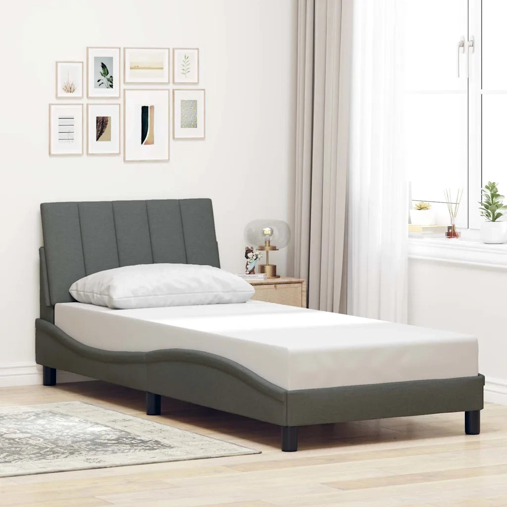 Giroletto senza Materasso Hanko Grigio Scuro 80x200 cm Tessuto