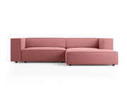 Cosmopolitan Design - Divano angolare destro "Arendal" 3 posti in velluto salmone 