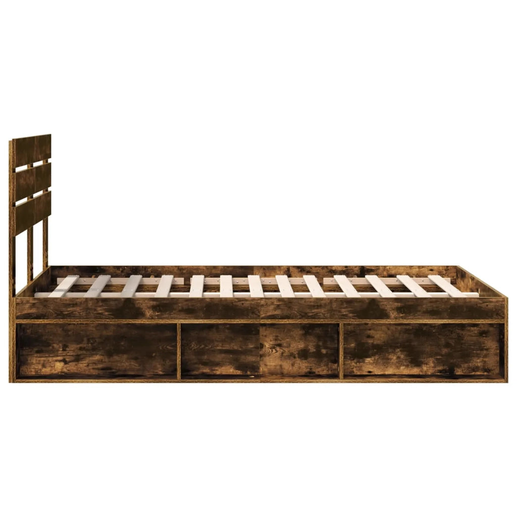 Struttura del letto Rovere fumé 120 x 190 cm Pino massello