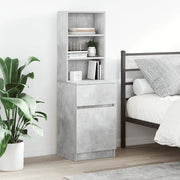Comodino-Tavolino da notte Grigio Cemento 39x35x125 cm in Legno Multistrato
