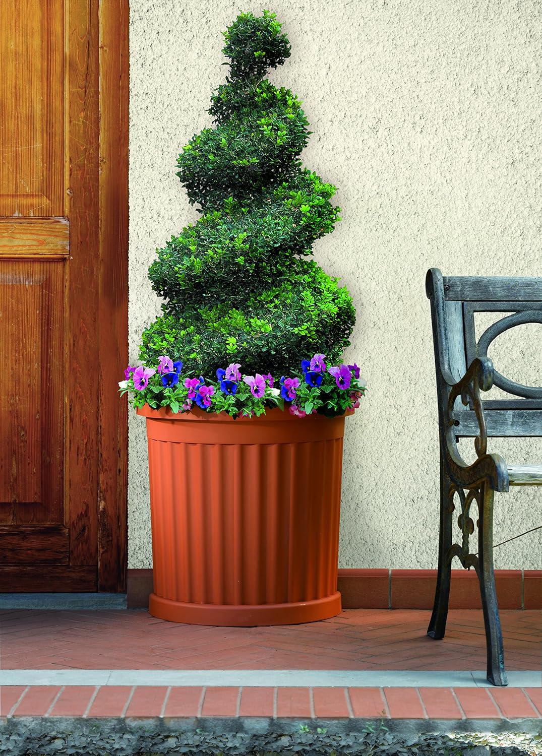 VASO ROMA C/SOTTOVASO 52CM TERRACOTTA- 1,0 confezione