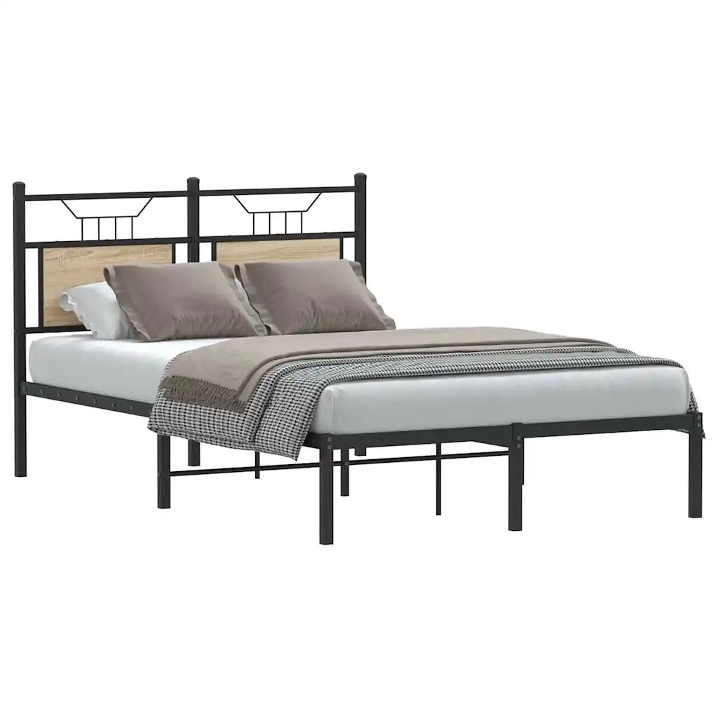 Letto matrimoniale | Letto per adulti | Giroletto senza Materasso Rovere Sonoma 120x190cm in Truciolato