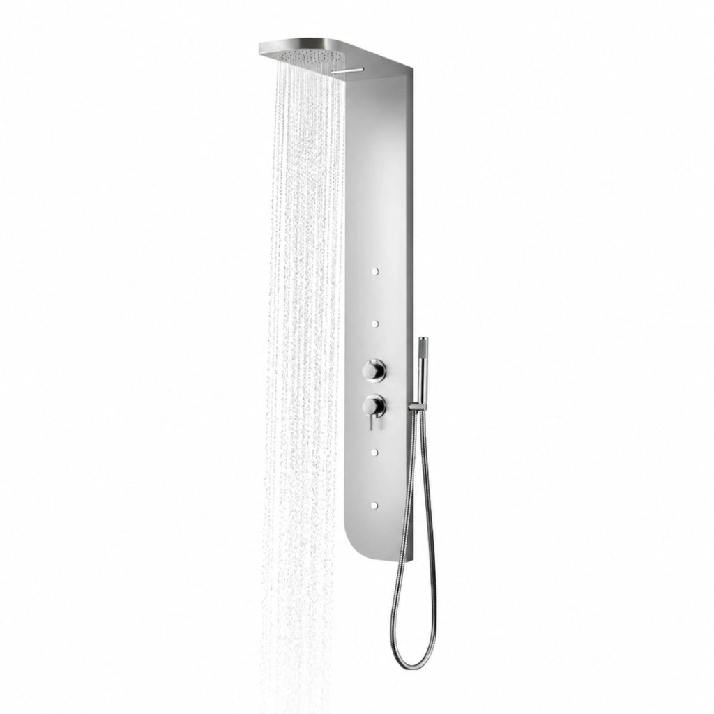 Colonna doccia acciaio inox 4 funzioni getto a cascata 4 bocchette idro lombari l20xp50xh150 005 *** finitura- cromo ...