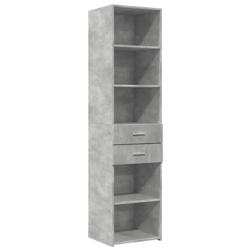 Credenza-Buffet-Armadio da cucina Grigio Cemento 45x42,5x185 cm in Legno Multistrato 837799