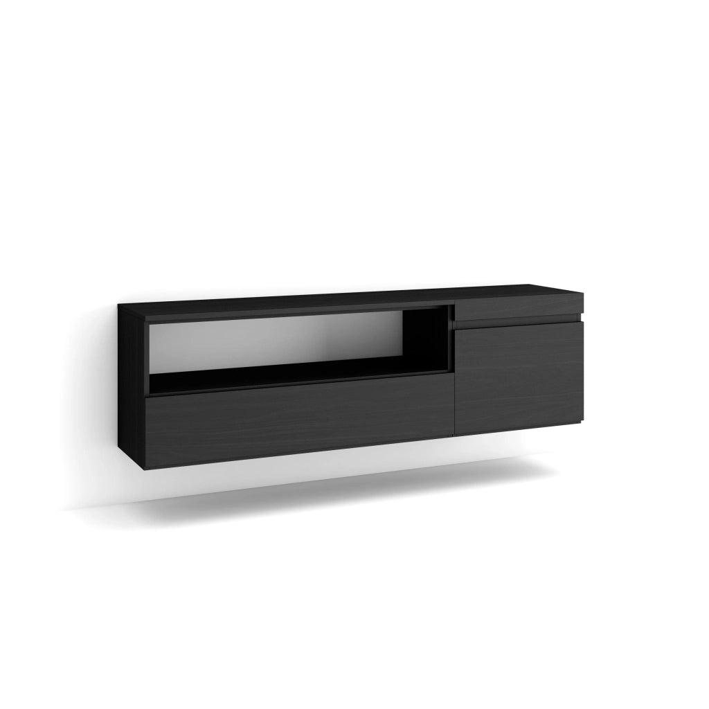 Mobile TV Soggiorno, 150x35x45cm, Per TV fino a 65", da appendere, Nero RF2477