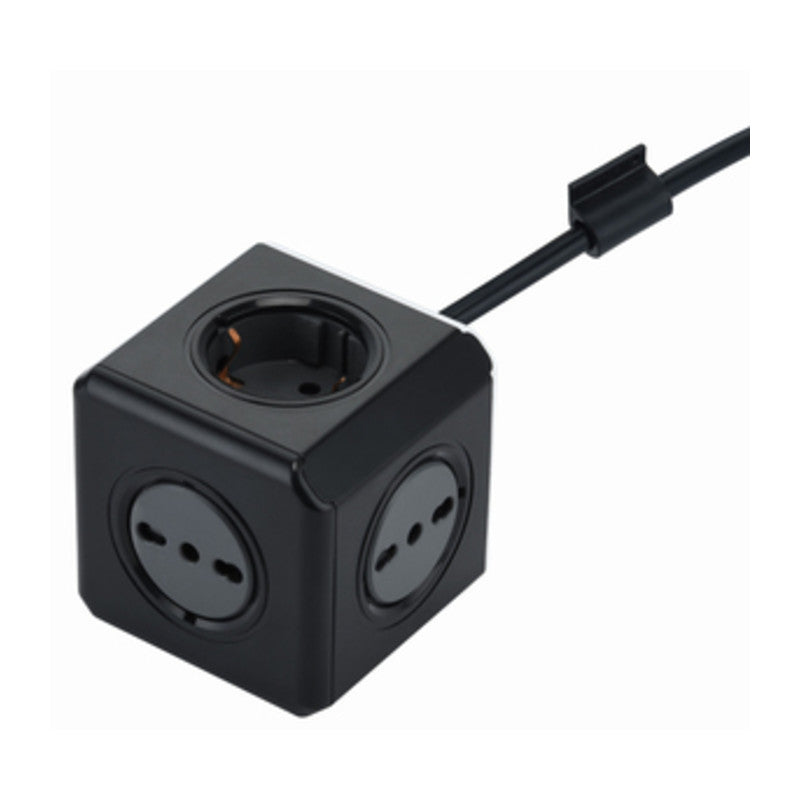 MULTIPRESA CUBO 2 SCHUKO + 3 BIPASSO NERO  1 PZ