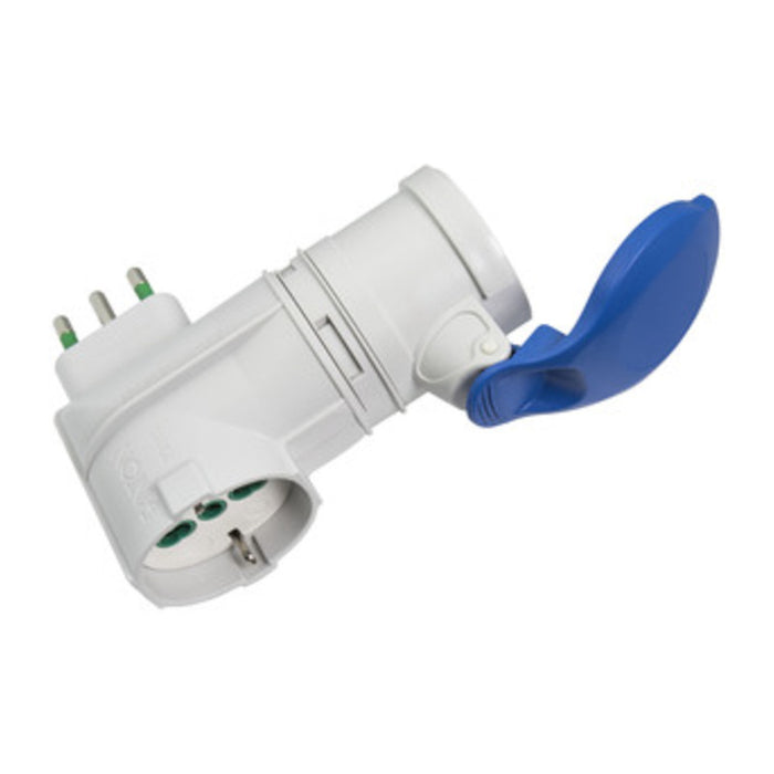 FME 73.010 ADATTATORE CEE 16A+T 2P+T SCHUKO 220V IP44  1 PZ