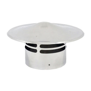 TERMINALE DI SCARICO C/CAPPELLO INOX PELLET D 10 CM  1 PZ
