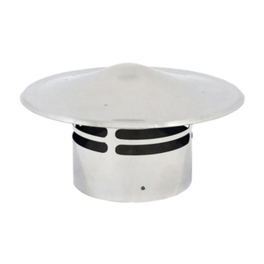 TERMINALE DI SCARICO C/CAPPELLO INOX PELLET D 10 CM  1 PZ