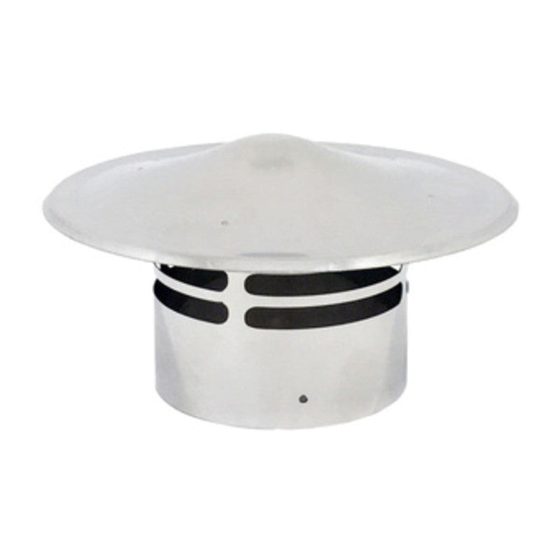 TERMINALE DI SCARICO C/CAPPELLO INOX PELLET D 10 CM  1 PZ