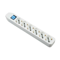 MULTIPRESA 6P BIP/SCHUKO+INTERR S/CAVO BIANCO FIG.10  1 PZ