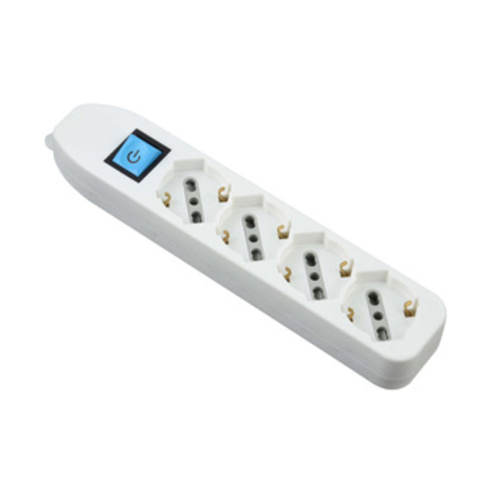 MULTIPRESA 4P BIP/SCHUKO+INTERR  S/CAVO BIANCO FIG.9  1 PZ