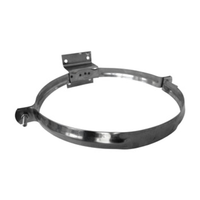 COLLARE INOX C/STAFFA P/TUBO STUFA 25CM ECO  1 PZ