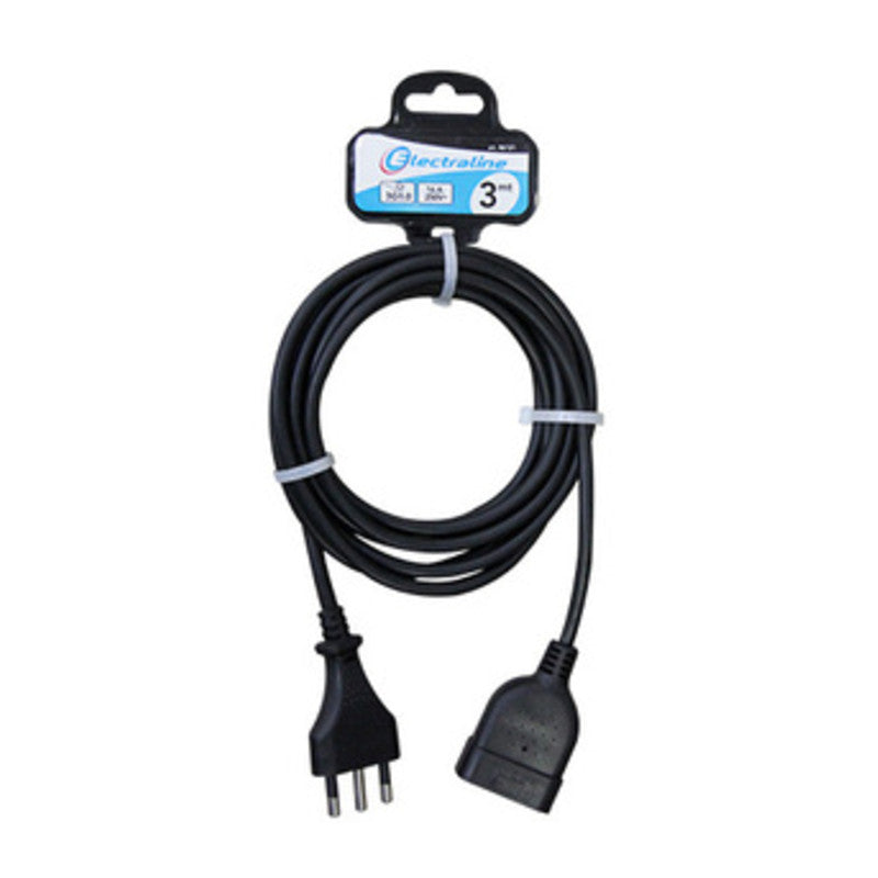 PROLUNGA LINEARE 3 M SEZ 3X1 16A BIPASSO NERO  1 PZ