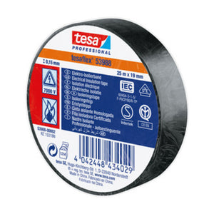 NASTRO ISOLANTE CERTIFICATO NERO 19 MM X 25 M TESA 10 PZ