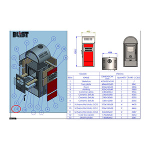 R MANIGLIA ( 3581)X STUFA LEGNA  8 KW VIENNA BORDEAUX  1 PZ