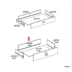 R POSTERIORE CASSETTO 03430 X KIT CASSETTIERA 5C NOVA 77X40X107 BIANCA  1 PZ