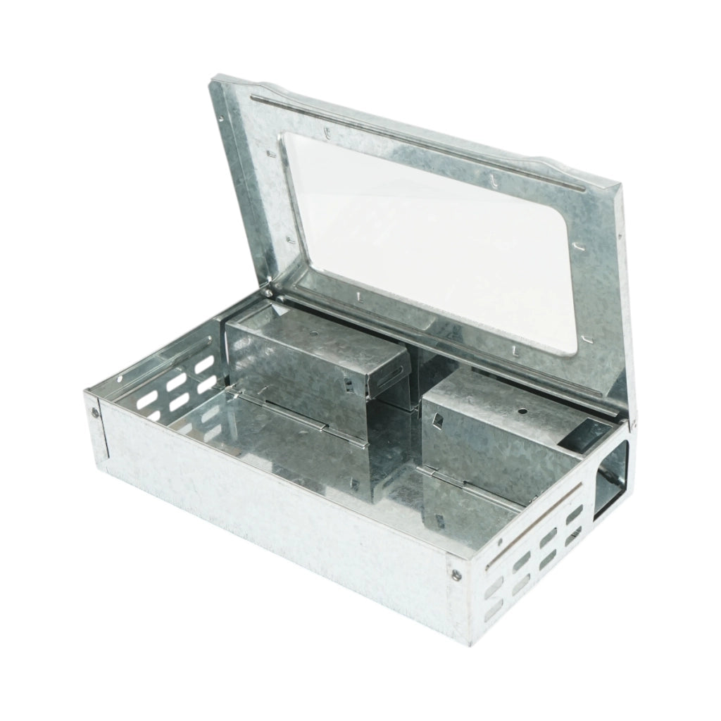 Trappola per topi professionale in metallo zincato, dimensioni 26,2x16,2x6 cm