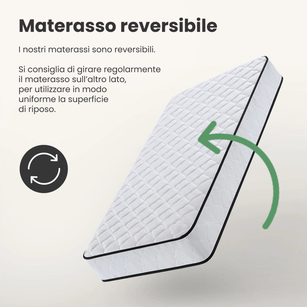 Materasso a molle insacchettate 7 zone con coprimaterasso incluso durezza H3 100x200 cm