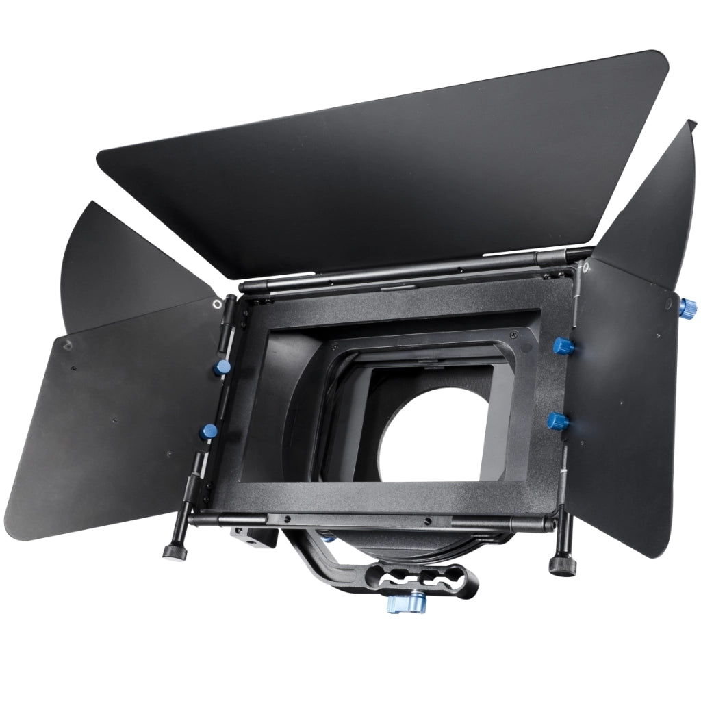 Matte Box Director II - 205 x 298 x 194 mm - con 2 porta filtro, 3 alette, 4 anelli in neoprene - per obiettivi fotografici con Ø 49-100 mm, DSLR Video Rig