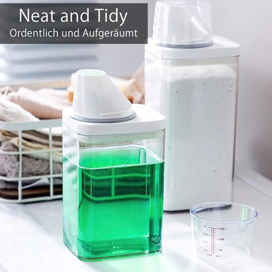 Dispensatore di detersivo per lavatrice con misurino, dispensatore di polvere per lavatrice multifunzionale, contenitore per polvere per lavatrice, cassa di stoccaggio, scatola per detersivo per lavatrice (700 ml)