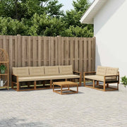 Set di divani da esterno con cuscino 7 pcs Naturale e Beige