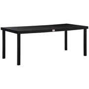 Tavolo da giardino Outsunny per 8 persone grande tavolo da pranzo realizzato in alluminio di facile cura; plastica nera 190 x 90 x 74 cm per giardino e terrazza