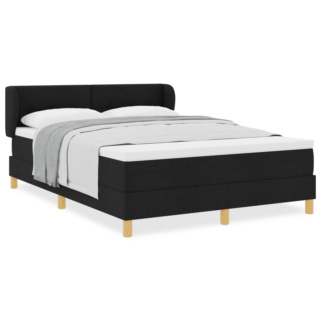 Letto Contenitore  con materasso, Nero, 140x200 cm, Tessuto