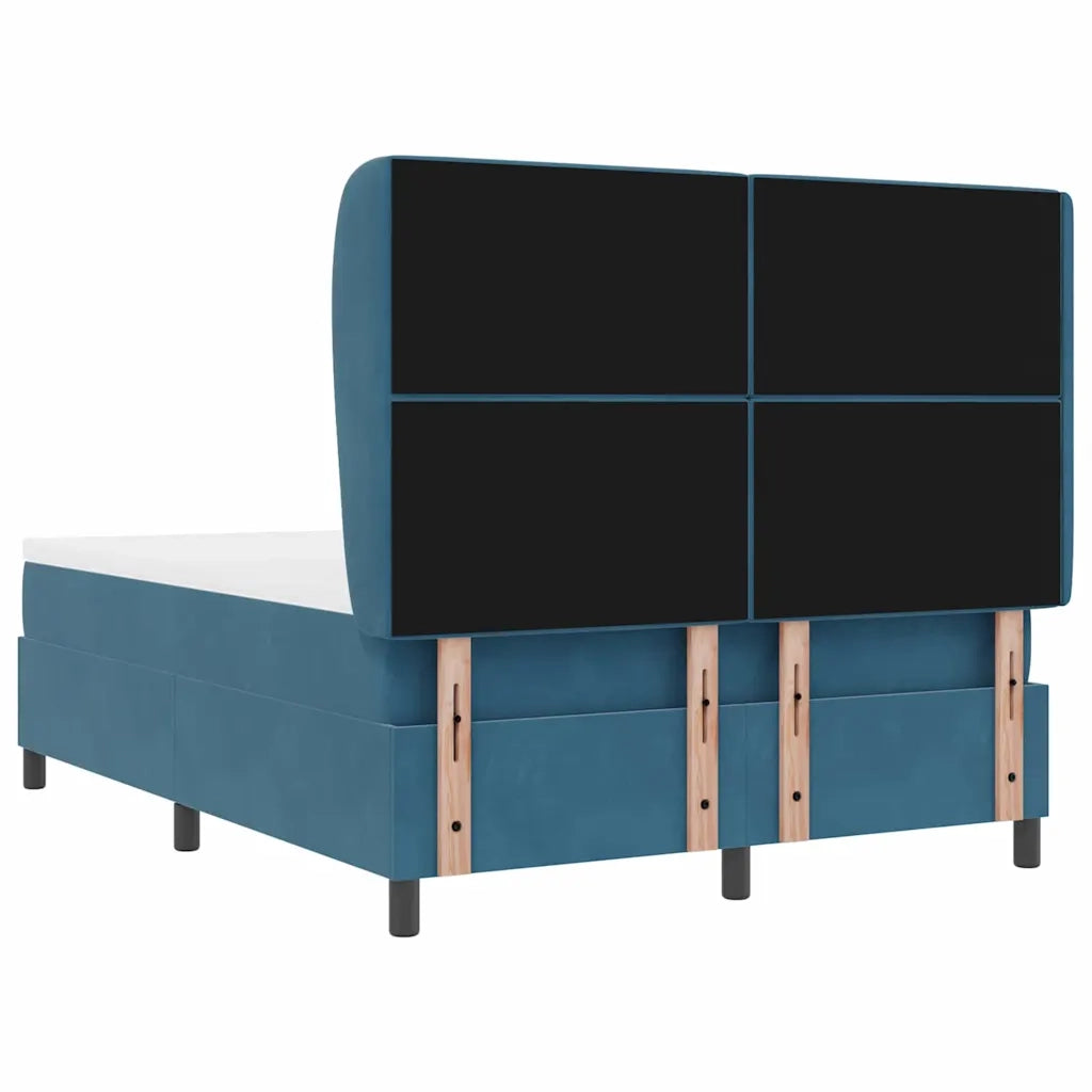 Letto a molle con materasso Blu Scuro 200 x 160 cm Velluto 3340884