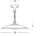 APPLIQUE A SOSPENSIONE CON CATENA 'ANTIQUE' 25 W - cm 30 x 7 x 11 grigio  - SOVIL
